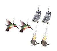 BESPORTBLE 3 paires Boucles Oreilles Acryliques Créatives Oiseau Légères et Originales Set pour Femmes et Filles Bijoux Délicats pour Anniversaires et Fêtes