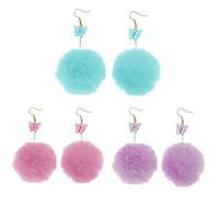 BESPORTBLE 3 Paires Boucles Oreilles Pom Pom Colorées Accessoire pour Parfait pour Shopping