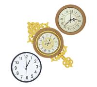 BESPORTBLE 3 Pièces Accessoires De Meubles De Poupée Décor De Maison De Poupée Horloge Décorative Vintage Mini Décoration De Meubles Accessoire D'horloge Murale Horloge Murale Rétro Pla