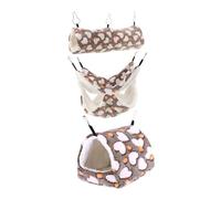 BESPORTBLE 3 Pièces Accessoires pour Cage de Hamster et Rat Nid Suspendu Douillet et Tunnel Chauffant pour Petits Animaux comme Furet Chinchilla et Marsupiaux Lit Peluche Compatible Plupart