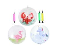 BESPORTBLE 3 pièces Balles de Plage Gonflables Colorées PVC de Balles pour Fête Été Activités Aquatiques et Jeux Famille