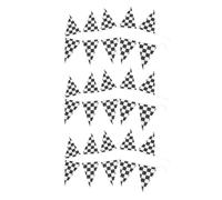BESPORTBLE 3 Pièces Bannière de Fanion Drapeau de Course Noir et Blanc, Papier, Triangle, Décorations D’anniversaire et Bar, Intérieur et Extérieur