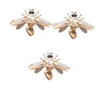 BESPORTBLE 3 Pièces broche abeille aile dessin animé mignon petit bijoux goupille broches d'animaux broche pour vêtements femmes épingler pour les vêtements Broch insecte strass Doré
