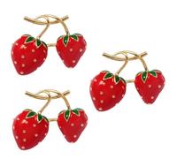 BESPORTBLE 3 Pièces Broche de fraise chèche écharpe om épingle à chapeau épinglette décorative décoration de robe mignon broche femme épingle à nourrice broche fraise épingle à alliage