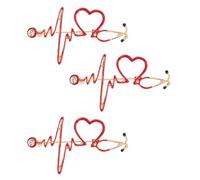 BESPORTBLE 3 pièces Broche Électrocardiogramme Créative Médicale Clip Infirmière Chic Résistant Corrosion Cadeau pour Médecins et Étudiants Médecine
