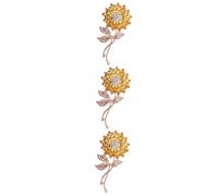 BESPORTBLE 3 Pièces broche fleur de soleil goupille broche tournesol badge de broche de conception de fleurs broche pour costume homme corsage des fleurs Broch de combinaison alliage