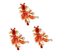 BESPORTBLE 3 Pièces Broche koi seigneur Broche accessoires petit clips Épingle décorative femmes s de mariage chinois pour femme s féminines alliage rouge