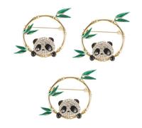 BESPORTBLE 3 Pièces broche panda revers à revers accessoires épingles à vêtements décoratives petit clé plaqué épingle pour sacs à esthétique broche épingle mignonne Alliage de zinc