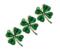 BESPORTBLE 3 pièces Broche Trèfle à Quatre Métal Épingle Chanceuse pour Femmes et Filles Accessoire de Mode pour Occasions Formelles et Décontractées Lot de Pins Shamrock