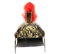 BESPORTBLE 3 Pièces Casque de Romain Vintage pour Costume Cosplay Adulte et Adolescent Accessoire Décoratif avec Plumes Dorées Confortable à Porter