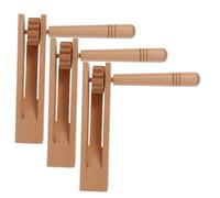 BESPORTBLE 3 pièces Castagnettes Bois avec Long Manche Instrument de Percussion Rotatif pour Garçon Fille Musical et Confortable pour Garçons et Filles
