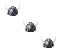 BESPORTBLE 3 Pièces Chapeau De Corne Costumes Vikings Buffle Enfants Décor Caches Casque Viking Authentique Costume Boy Girl Halloween Plastique Noir