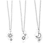 BESPORTBLE 3 Pièces Collier Étoile Soleil Lune Collier D'amitié Collier Lune Femme Bijoux D'ami Colliers Pour Sœurs Colliers D'amis Collier Étoile Assorti Alliage