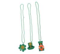 BESPORTBLE 3 pièces Collier Perlé Saint Patrick avec Chapeau et Lutin Verts Accessoires Costume Fête Irlandaise pour Garçon Fille et Adultes