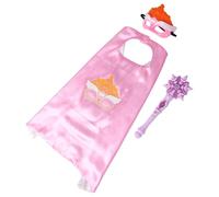 BESPORTBLE 3 Pièces Costume de Princesse Fille avec Éclairant Masque et Cape pour Halloween et Accessoires de Cosplay et Jeux Imaginatifs