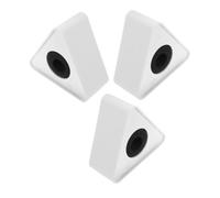 BESPORTBLE 3 pièces Drapeaux de Microphone Plastique Logo Triangulaire Blanc Compatible Multiples Micros Installation Facile pour Interviews et Discours Professionnels