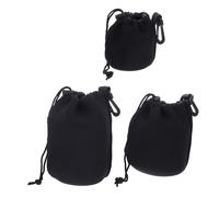BESPORTBLE 3 pièces Étui Néoprène pour Objectifs Appareils Photo Protection Extérieure Résistante Pochette à Cordon Ajustable pour Objectifs Petit Moyen et Grand Rangement Pratique pour
