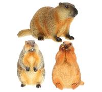 BESPORTBLE 3 pièces Figurines Marmotte Simulation Modèles Animaux Réalistes Décoration Bureau Apprentissage Naturelle