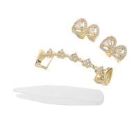 BESPORTBLE 3 Pièces Grills Hip Hop Rapper pour Femmes et Hommes Bijoux Dentaires Zirconia Forme de Cœur pour Halloween et Cosplay Accessoires de Fête Rappeur