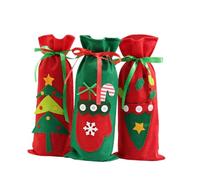 BESPORTBLE 3 Pièces Housse pour Bouteille de Vin Rouge Housse Décorative pour Bouteille de Vin à Cordon Pochette de Rangement