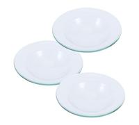 BESPORTBLE 3 pièces Lot de Assiettes Transparentes Verre pour Chauffe-Huile Plat Rond Résistant Haute Température Support pour Cire et Huiles Essentielles Facile à Nettoyer et Réutiliser