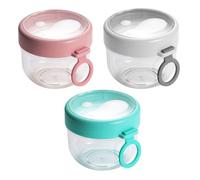 BESPORTBLE 3 pièces Lot de Bocaux Portables pour Avoine de Nuit avec Couvercle et Cuillère Récipient Hermétique pour Lait Céréales Fruits Contenant Léger et Stable Déjeuner Sain à Emporter