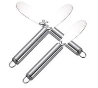 BESPORTBLE 3 pièces Lot de Couteaux à Beurre Acier Inoxydable Ergonomiques Épandeurs Crème et Fromage Légers et Faciles à Nettoyer pour Tartiner Beurre et Confitures
