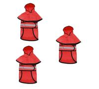 BESPORTBLE 3 Pièces Manteau de Pluie pour Chien Dog Raincoat imperméable pour Animaux de Compagnie vêtements pour Petit Chien Poncho imperméable Poncho à Capuche Combinaison pour Chien Rouge