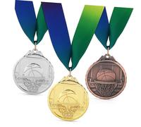 BESPORTBLE 3 pièces Médailles de Basketball Métal avec Relief Couleurs pour Récompenses et Souvenirs de Fête