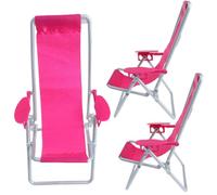 BESPORTBLE 3 pièces Miniature Beach Chair Set Foldable Mini Deck Chairs for Dollhouse Decoration Stable Material Realistic Design Easy to Store and Use for Miniature Landscape and DIY Craft