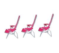 BESPORTBLE 3 pièces Miniature Beach Lounge Chair Set Foldable Small Dollhouse Deck Chairs for Mini House Decoration Lightweight and Realistic Seaside Model