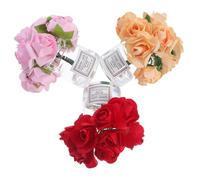 BESPORTBLE 3 Pièces Miniature Dollhouse Vase with Glass Roses Mini Plants for Tiny Houses Decorative Model Accessories