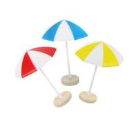 BESPORTBLE 3 Pièces Miniature Plastic Beach Umbrella Set DIY Dollhouse Decoration Sunshade Model for Micro Landscape and Fairy Garden
