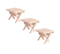 BESPORTBLE 3 pièces Miniature Table Bois Décor de Maison Miniature Réaliste Modèle de Meuble de Bureau Accessoire Décoratif Écologique et