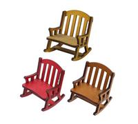BESPORTBLE 3 pièces Miniature Wooden Rocking Chairs with Functional Rocking for Dollhouse Furniture and Micro Landscape Decoration Creative Small Scale Wooden Models for Collectors and Fairy