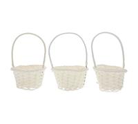 BESPORTBLE 3 pièces Panier Tissé Rotin Léger avec Anse Panier de Cuisine Polyvalent pour Rangement et Décoration pour Bonbons Fleurs et Pique- Lot de Ronds et Forme de Cœur Blancs