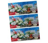 BESPORTBLE 3 Pièces Papier Peint adhésif Aquarium élégant Image 3D Images 3D décoration Autocollants Autocollant décoratif Aquarium Autocollant de Fond d'aquarium décorer Tableaux décoratifs