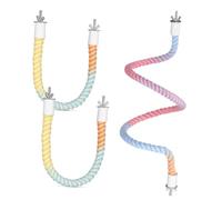 BESPORTBLE 3 pièces Perchoir pour Perroquet Coton Coloré Corde et Confortable pour Cage Support Descalade et Jeu pour Perruches Calopsittes et Perroquets Lot de Cordes Variées