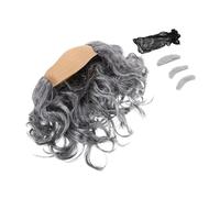 BESPORTBLE 3 pièces Perruque Grise Chauve avec Barbe et Sourcils pour Homme Remplacement de Cheveux Tête Chauve Costume Complet pour Fêtes Costumées et Halloween