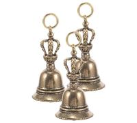 BESPORTBLE 3 pièces Petites Cloches Suspendues Laiton Vintage Breloques Décoratives Noël pour Bricolage Pendentifs Charm pour Porte-clés Lot