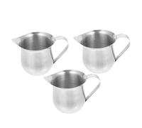 BESPORTBLE 3 Pièces Pichet à Lait Inox pour Mousse Café Pichet à Mousse Lait avec Bec Précis Résistant et Facile à Nettoyer pour Espresso et Latte Art Maison et Camping