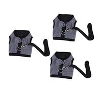 BESPORTBLE 3 Pièces Sangle de Traction Respirante vêtements de hérisson vêtements de Cochon d'Inde Harnais de Style Gilet Sangle de pour Petit Animal de Compagnie Black