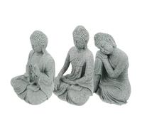 BESPORTBLE 3 pièces Statue Bouddha de Décor Intérieur Jardin Méditation Salon Entrée Paix et Calme