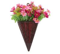 BESPORTBLE 3 Pièces Tenture Murale Fleurs Artificielles Panier De Porte Suspendu Paniers Suspendus En Forme De Cône Paniers Suspendus En Osier Panier Conique Décor De Maison De Campagne En