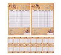 BESPORTBLE 30 Fiches De Dégustation De Vin Cartes Mémo Guide De Notation Carte De Dégustation De Vin Tableau De Scores Marron Clair