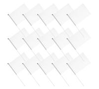 BESPORTBLE 30 Pièces Mini Drapeau Blanc à Main pour Arbitres en Polyester Bâton Plastique, Transmission des Signaux, Dimensions Standards, pour Matchs de Football et Fêtes D'anniversaire