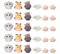 BESPORTBLE 30 Pièces Miniature Tiny Owl Figurines Resin Animal Statues for Fairy Garden Terrarium Dollhouse Accessories Succulent Pot Decor