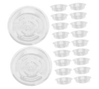 BESPORTBLE 30 pièces Soucoupes pour Pots de Fleurs Plastique Pet Transparent Plateau Rond Étanche Supports Durables pour Plantes Intérieur et Extérieur