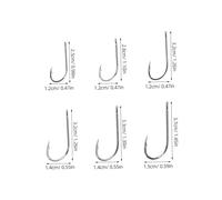 BESPORTBLE 300 Pièces Carbon Steel Fishing Hooks with Barbed Tips Long Shank Worm Hooks for Bass Carp Freshwater and Saltwater Durable Angling