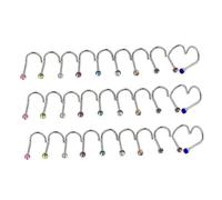 BESPORTBLE 30pièces Bijoux De Piercing Acier Boucles De Nez Avec Pour Hommes Et Femmes Anneaux Multicolores Pour Percement Nasal